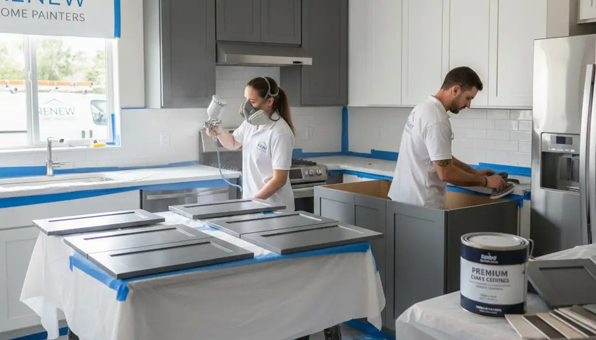 Professional cabinet painting and kitchen refinishing in Lancaster, PA by expert house painters
