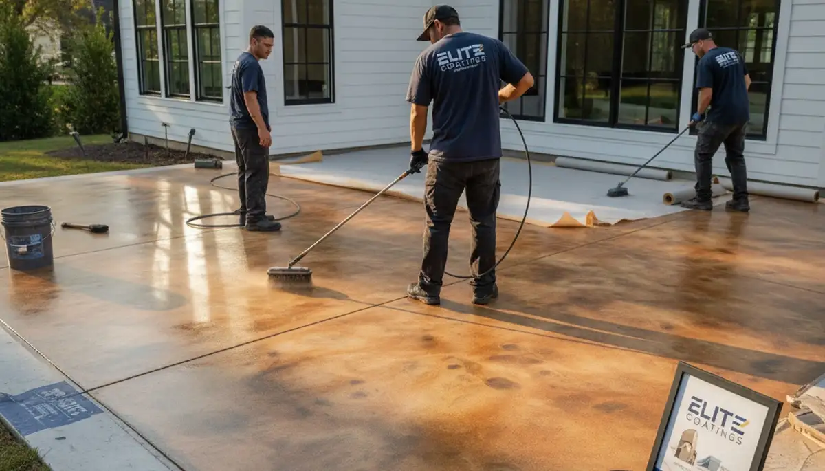 Professional concrete staining for patios and garage floors in Lancaster, PA