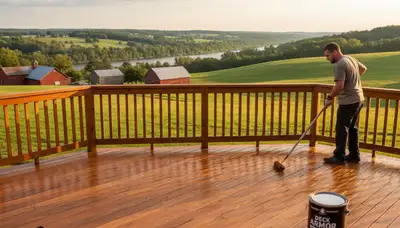 Professional deck staining in Lancaster PA enhancing wood grain and protecting outdoor decks from weather