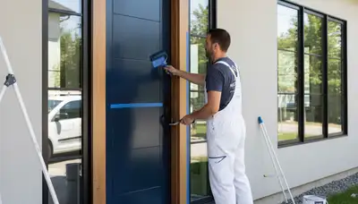 Professional door painting and refinishing service in Lancaster, PA home exterior