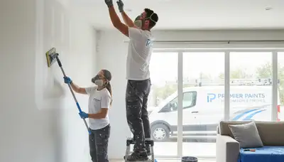 Technician repairing drywall cracks in a Lancaster PA home for expert wall restoration services
