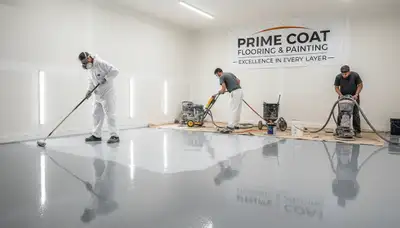 Professional epoxy floor coating in Lancaster, PA garage by local painting experts
