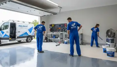 Epoxy garage floor coating in Lancaster PA with durable, glossy finish by local painting professionals