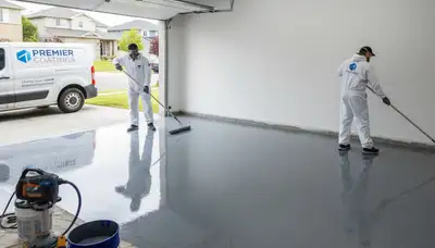 Epoxy garage floor coating in Lancaster, PA with durable, salt-resistant finish by Painting Lancaster PA