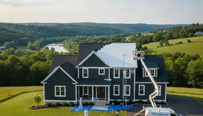 Lancaster, PA house-painting crew painting a home exterior for professional residential service