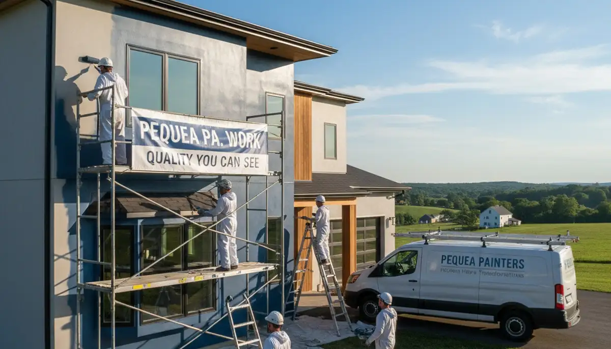 Lancaster, PA house painters preparing a home exterior for professional painting
