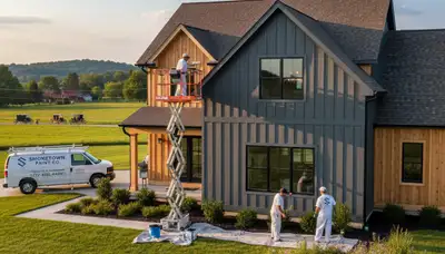Professional house painters improving home exterior in Lancaster PA