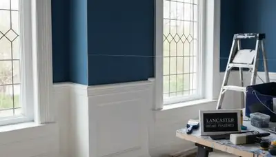 Professional interior trim painting with crisp edges highlighting Lancaster, PA home details
