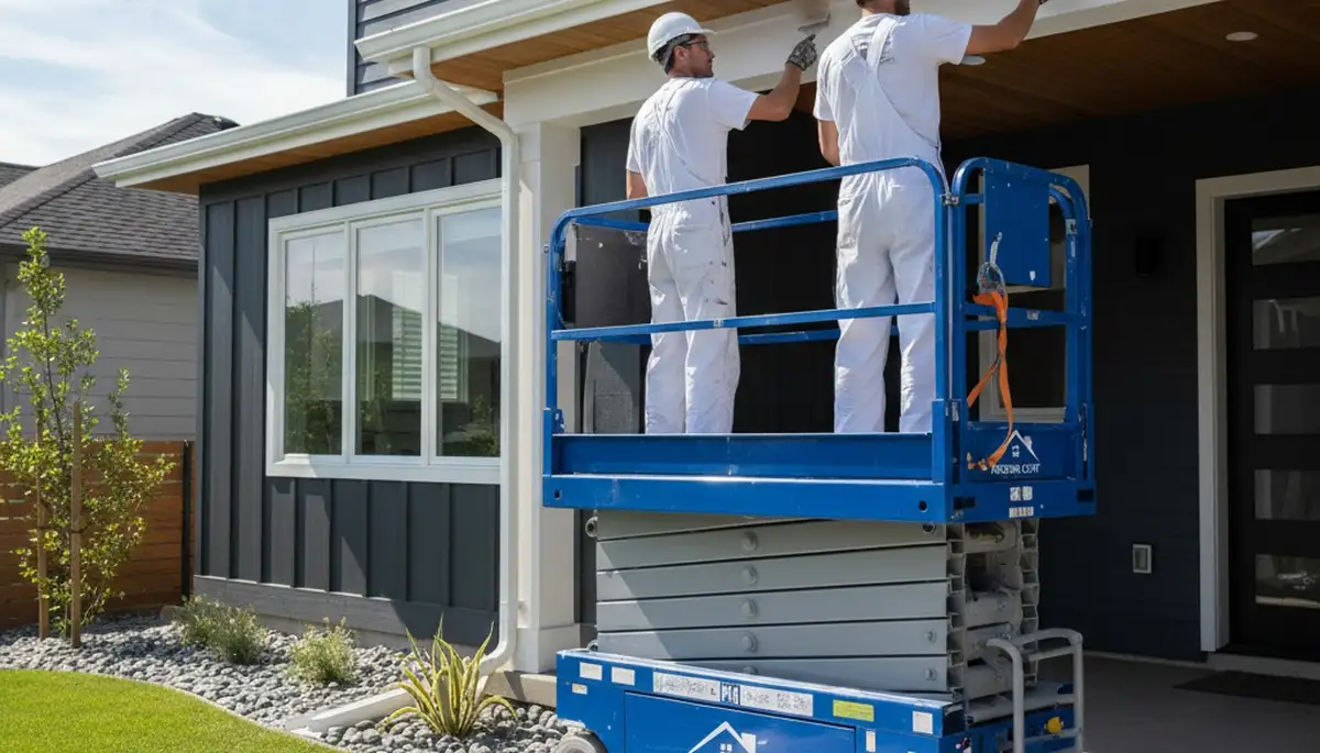 Professional trim and fascia painting on Lancaster PA home by expert house painters