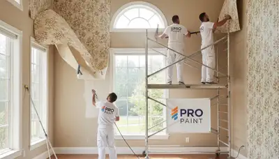 Professional wallpaper removal service in Lancaster, PA with clean wall prep and expert painters